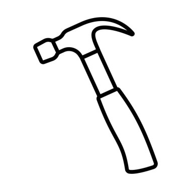 Çekiç Simgesi. Düzenlenebilir genişlikte kalın tasarım. Vektör İllüstrasyonu.