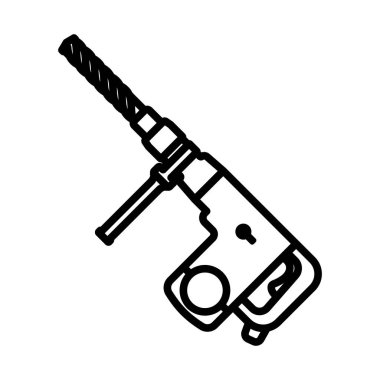 Elektrik Perforatörünün Simgesi. Düzenlenebilir genişlikte kalın tasarım. Vektör İllüstrasyonu.