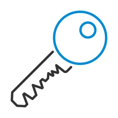 Anahtar Simgesi. Renk Doldurma Tasarımı ile Düzenlenebilir Kalın Tasarım. Vektör İllüstrasyonu.