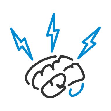 Beyin fırtınası ikonu. Renk Doldurma Tasarımı ile Düzenlenebilir Kalın Tasarım. Vektör İllüstrasyonu.