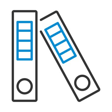 Klipsli klasörlerin simgesi. Renk Doldurma Tasarımı ile Düzenlenebilir Kalın Tasarım. Vektör İllüstrasyonu.