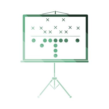 Amerikan Futbol Oyun Planı Durma Simgesi. Düz Renkli Merdiven Tasarımı. Vektör İllüstrasyonu.