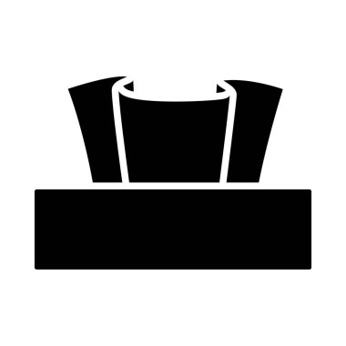 Kağıt mendil simgesi. Siyah Şablon Tasarımı. Vektör İllüstrasyonu.