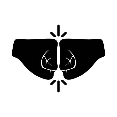 Yumruk Bump Simgesi. Siyah Şablon Tasarımı. Vektör İllüstrasyonu.