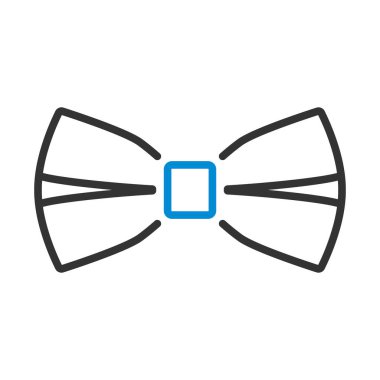 İş Kelebeği Kravat Simgesi. Renk Doldurma Tasarımı ile Düzenlenebilir Kalın Tasarım. Vektör İllüstrasyonu.