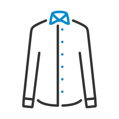 İş Gömleği Simgesi. Renk Doldurma Tasarımı ile Düzenlenebilir Kalın Tasarım. Vektör İllüstrasyonu.