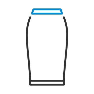 İş Kalemi Etek Simgesi. Renk Doldurma Tasarımı ile Düzenlenebilir Kalın Tasarım. Vektör İllüstrasyonu.