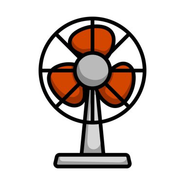 Elektrik Fan Simgesi. Renk Doldurma Tasarımı ile Düzenlenebilir Kalın Tasarım. Vektör İllüstrasyonu.