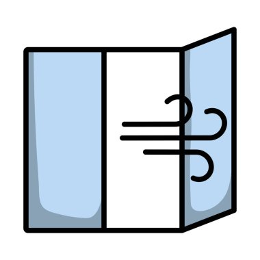 Oda Havalandırma Simgesi. Renk Doldurma Tasarımı ile Düzenlenebilir Kalın Tasarım. Vektör İllüstrasyonu.