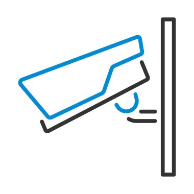 Güvenlik kamerası simgesi. Renk Doldurma Tasarımı ile Düzenlenebilir Kalın Tasarım. Vektör İllüstrasyonu.