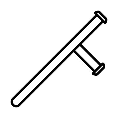 Polis Baton Simgesi. Düzenlenebilir genişlikte kalın tasarım. Vektör İllüstrasyonu.