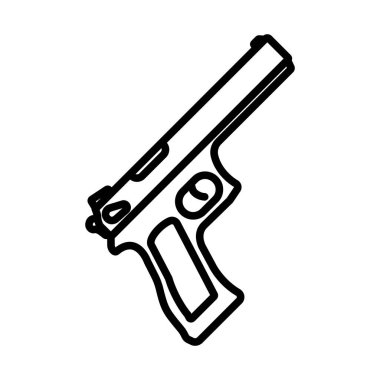 Silah Simgesi. Düzenlenebilir genişlikte kalın tasarım. Vektör İllüstrasyonu.