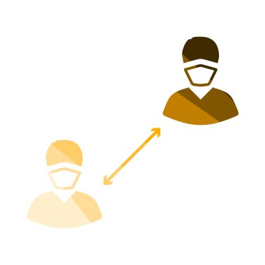 Sosyal Mesafe Simgesi. Düz Renkli Merdiven Tasarımı. Vektör İllüstrasyonu.