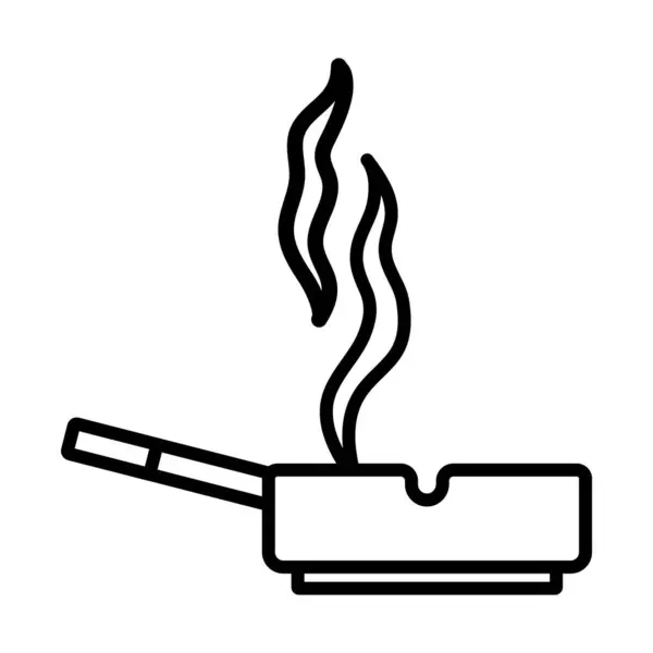 Cigarette Ashtray Icon Bold Outline Design Editable Stroke Width Vector — Stock Vector