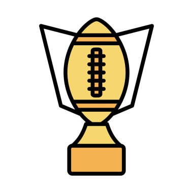 Amerikan Futbol Kupası ikonu. Renk Doldurma Tasarımı ile Düzenlenebilir Kalın Tasarım. Vektör İllüstrasyonu.