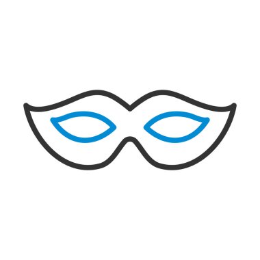 Parti Karnavalı Maske Simgesi. Renk Doldurma Tasarımı ile Düzenlenebilir Kalın Tasarım. Vektör İllüstrasyonu.