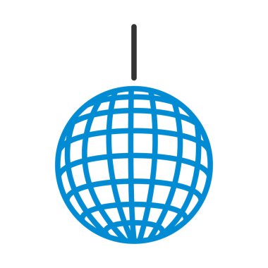 Party Disco Sphere Simgesi. Renk Doldurma Tasarımı ile Düzenlenebilir Kalın Tasarım. Vektör İllüstrasyonu.