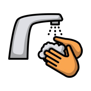 El yıkama ikonu. Renk Doldurma Tasarımı ile Düzenlenebilir Kalın Tasarım. Vektör İllüstrasyonu.