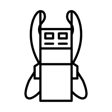 Yakıt İstasyonu Simgesi. Düzenlenebilir genişlikte kalın tasarım. Vektör İllüstrasyonu.