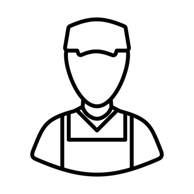 Araba Tamircisi Simgesi. Düzenlenebilir genişlikte kalın tasarım. Vektör İllüstrasyonu.