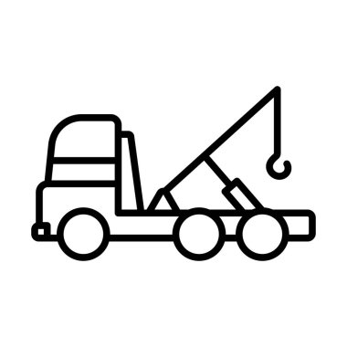 Araba Çekici Kamyonu Simgesi. Düzenlenebilir genişlikte kalın tasarım. Vektör İllüstrasyonu.