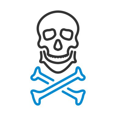 Yetenek ve kemiklerden zehirlenme ikonu. Renk Doldurma Tasarımı ile Düzenlenebilir Kalın Tasarım. Vektör İllüstrasyonu.