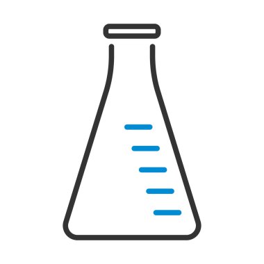 Kimya konisi ikonu şişesi. Renk Doldurma Tasarımı ile Düzenlenebilir Kalın Tasarım. Vektör İllüstrasyonu.