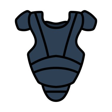 Beyzbol Sandığı Koruyucusu Simgesi. Renk Doldurma Tasarımı ile Düzenlenebilir Kalın Tasarım. Vektör İllüstrasyonu.