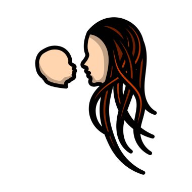 Mother's Day Icon. Editable Bold Outline With Color Fill Design. Vector Illustration.