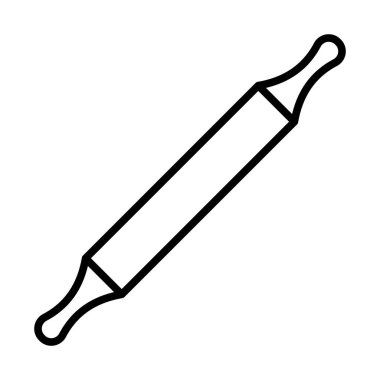 Fırın Pin-Roll Simgesi. Düzenlenebilir genişlikte kalın tasarım. Vektör İllüstrasyonu.