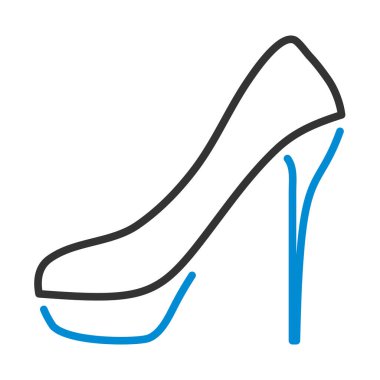 Yüksek Topuklu Ayakkabı Simgesi. Renk Doldurma Tasarımı ile Düzenlenebilir Kalın Tasarım. Vektör İllüstrasyonu.