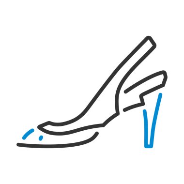 Kadın Topuklu Sandal Simgesi. Renk Doldurma Tasarımı ile Düzenlenebilir Kalın Tasarım. Vektör İllüstrasyonu.
