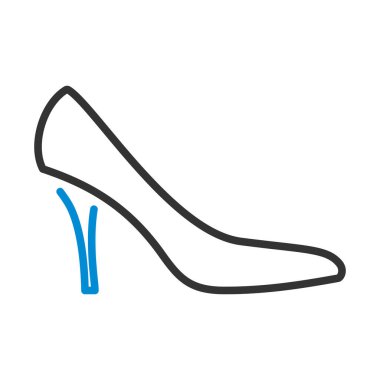 Orta Topuklu Ayakkabı Simgesi. Renk Doldurma Tasarımı ile Düzenlenebilir Kalın Tasarım. Vektör İllüstrasyonu.