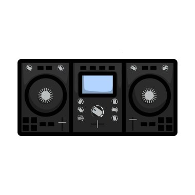 DJ Simgesi. Renk Doldurma Tasarımı ile Düzenlenebilir Kalın Tasarım. Vektör İllüstrasyonu.
