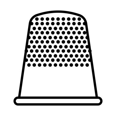 Terzi Yüksük Simgesi. Düzenlenebilir genişlikte kalın tasarım. Vektör İllüstrasyonu.