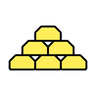 Altın Bulyon Simgesi. Renk Doldurma Tasarımı ile Düzenlenebilir Kalın Tasarım. Vektör İllüstrasyonu.