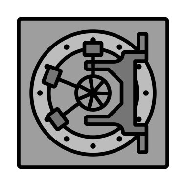 Güvenli Simge. Renk Doldurma Tasarımı ile Düzenlenebilir Kalın Tasarım. Vektör İllüstrasyonu.