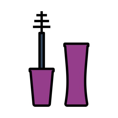 Maskara ikonu. Renk Doldurma Tasarımı ile Düzenlenebilir Kalın Tasarım. Vektör İllüstrasyonu.