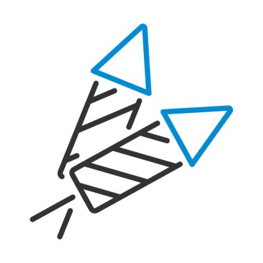 Parti Petard Simgesi. Renk Doldurma Tasarımı ile Düzenlenebilir Kalın Tasarım. Vektör İllüstrasyonu.