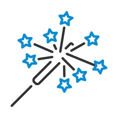 Parti Sparkler Simgesi. Renk Doldurma Tasarımı ile Düzenlenebilir Kalın Tasarım. Vektör İllüstrasyonu.