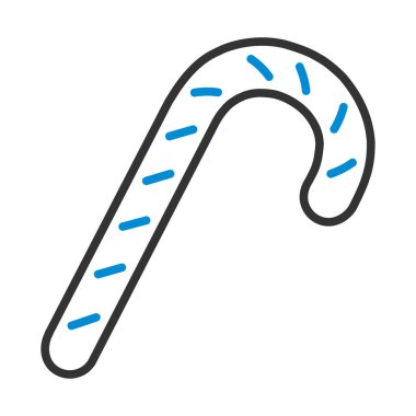 Çubuk Şeker Simgesi. Renk Doldurma Tasarımı ile Düzenlenebilir Kalın Tasarım. Vektör İllüstrasyonu.