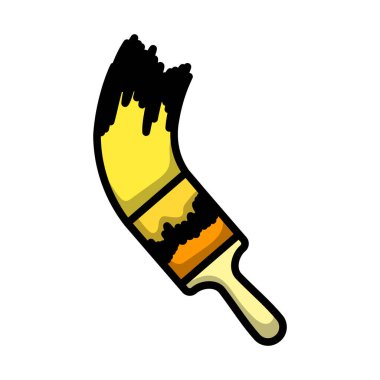 Fırça Simgesini Boya. Renk Doldurma Tasarımı ile Düzenlenebilir Kalın Tasarım. Vektör İllüstrasyonu.