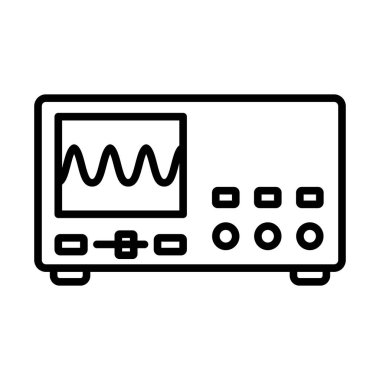 Oscilloscope Simgesi. Düzenlenebilir genişlikte kalın tasarım. Vektör İllüstrasyonu.