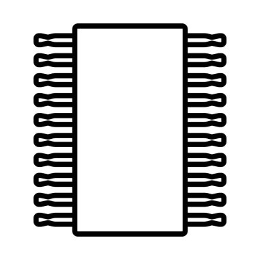 Çip Simgesi. Düzenlenebilir genişlikte kalın tasarım. Vektör İllüstrasyonu.
