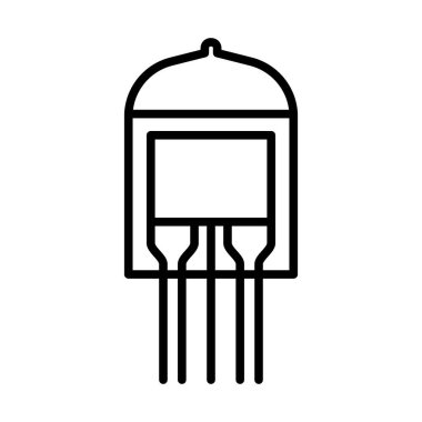 Elektronik Vakum Tüpü Simgesi. Düzenlenebilir genişlikte kalın tasarım. Vektör İllüstrasyonu.