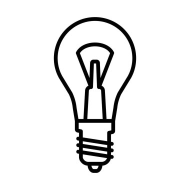 Elektrik Ampulü Simgesi. Düzenlenebilir genişlikte kalın tasarım. Vektör İllüstrasyonu.