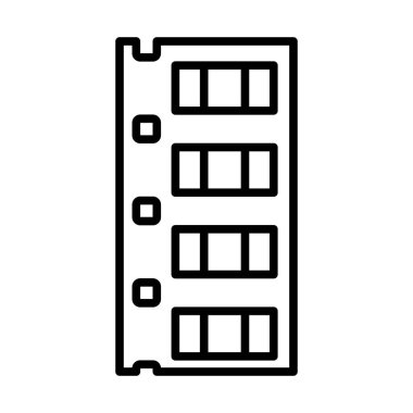 Diode Smd Bileşen Teyp Simgesi. Düzenlenebilir genişlikte kalın tasarım. Vektör İllüstrasyonu.