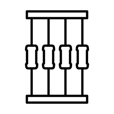 Teyp Simgesi Direnişi. Düzenlenebilir genişlikte kalın tasarım. Vektör İllüstrasyonu.