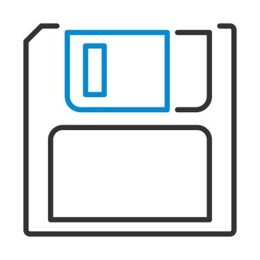 Disket Simgesi. Renk Doldurma Tasarımı ile Düzenlenebilir Kalın Tasarım. Vektör İllüstrasyonu.