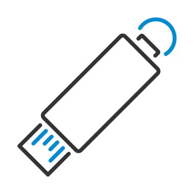 USB Flash Simgesi. Renk Doldurma Tasarımı ile Düzenlenebilir Kalın Tasarım. Vektör İllüstrasyonu.